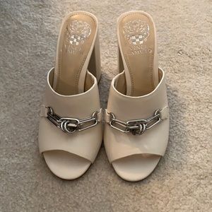 Vince Camuto Creme Mule Heel w/ Chain Detail